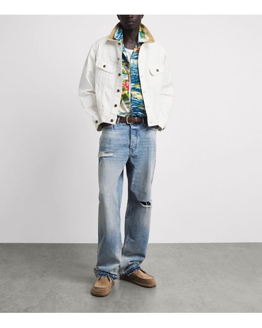 CHERRY LA White Denim Trucker Jacket for men