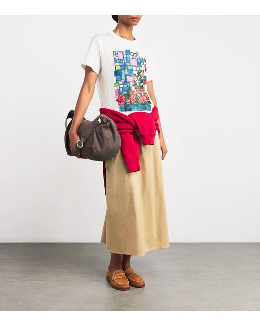 Weekend by Maxmara White X Ashley Park Floral Embroidered T-Shirt