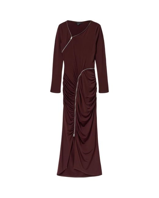 AllSaints Purple Elsie Zipper Maxi Dress