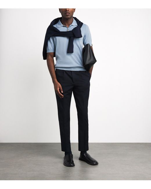 Jacob Cohen Blue Brushed Cotton Polo Shirt for men