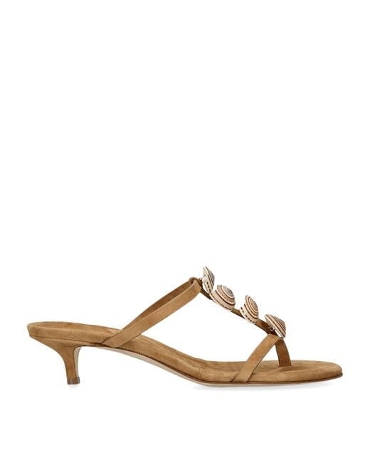 Christopher Esber Brown Suede Embellished Sundial Sandals 40