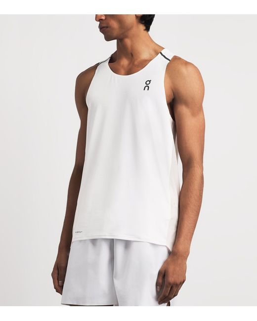 On Shoes White Performance Tank Top for men