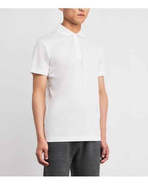 Ralph Lauren White Cotton Piqué Polo Shirt for men