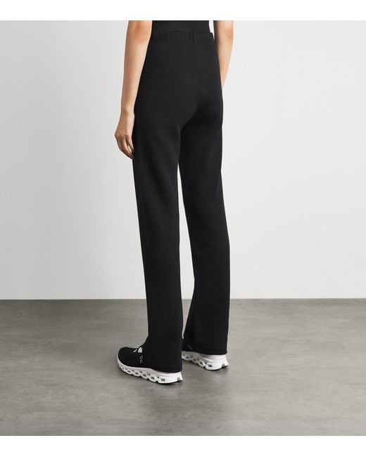 ÉTERNE Black Cotton-Modal Straight-Leg Sweatpants
