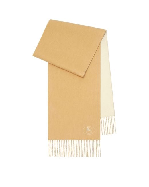 Burberry Natural Cashmere Reversible Knight Scarf