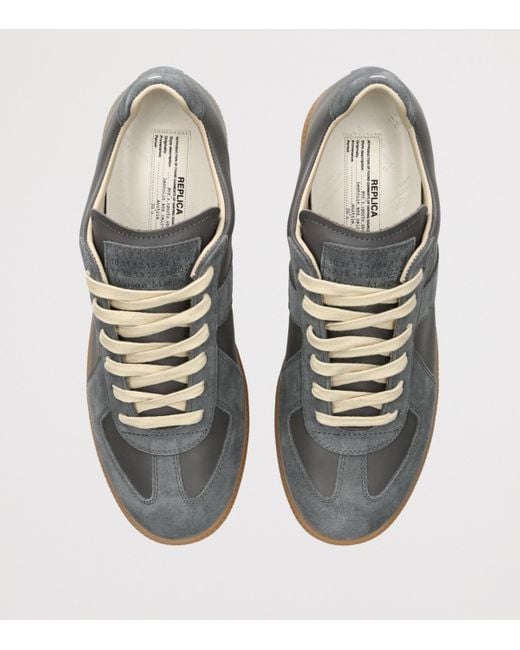 Maison Margiela Gray Leather-Suede Replica Sneakers for men