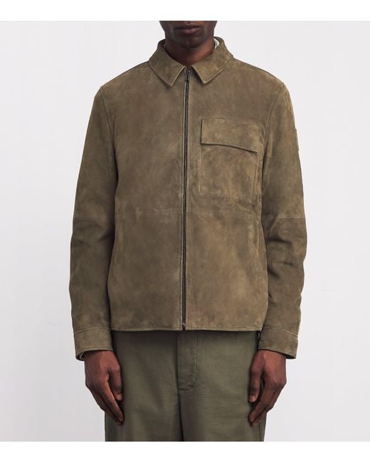 Belstaff Green Suede Frame Overshirt for men