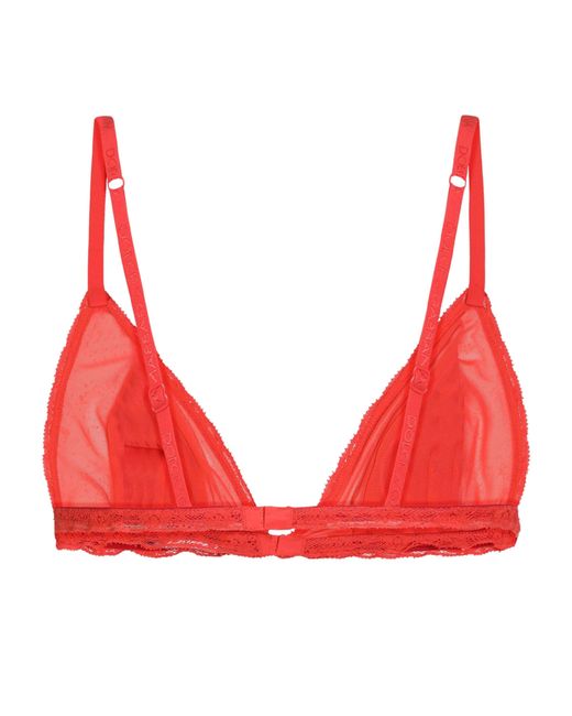Dolce & Gabbana Red Satin Plunge Bra