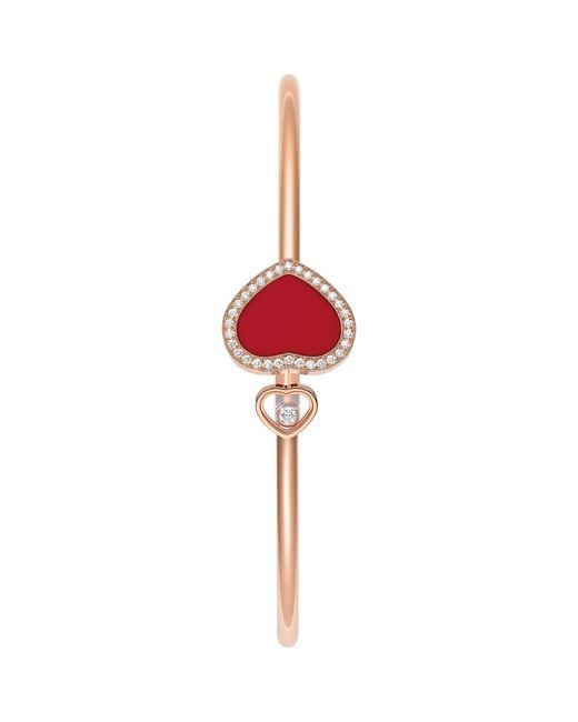 Chopard Metallic Diamond And Stone Happy Hearts Bangle