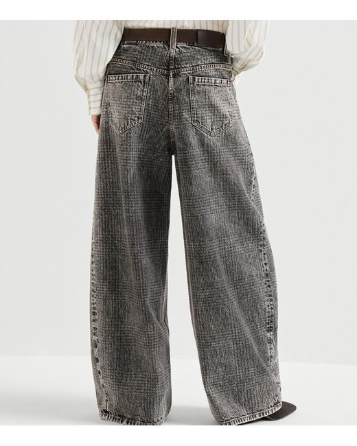 Brunello Cucinelli Gray Loose Barrel Jeans