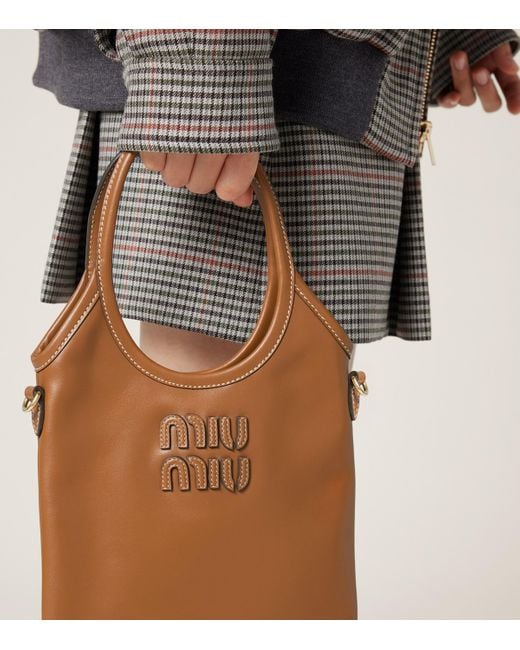 Miu Miu Brown Leather Ivy Top-Handle Bag