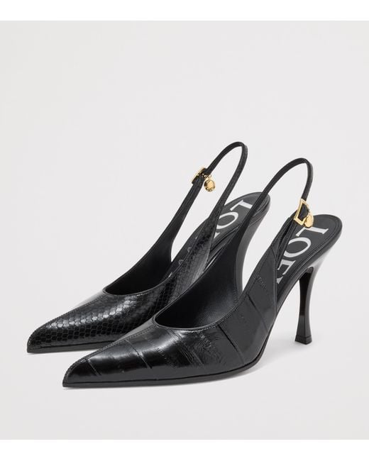 Loewe Black Leather New Comic Slingback Pumps 90