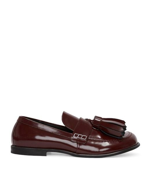 J.W. Anderson Brown Patent Leather Tassel Loafers for men