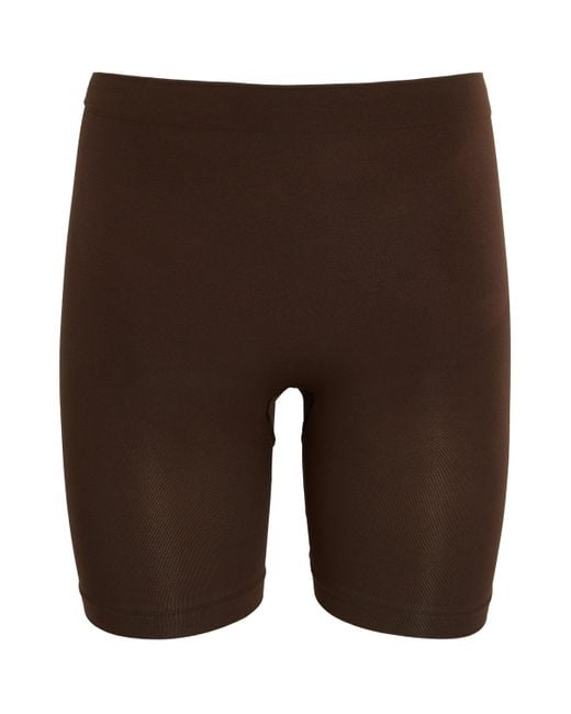 Skims Brown Seamless Sculpt Mid-Thigh Shorts