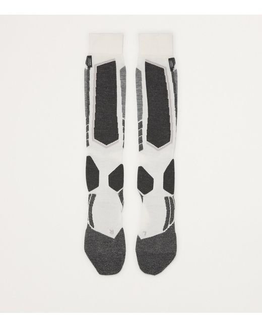 Falke White Cashmere-Blend Sk2 Skiing Socks