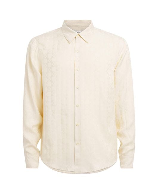 Sandro White Jacquard Square Cross Shirt for men