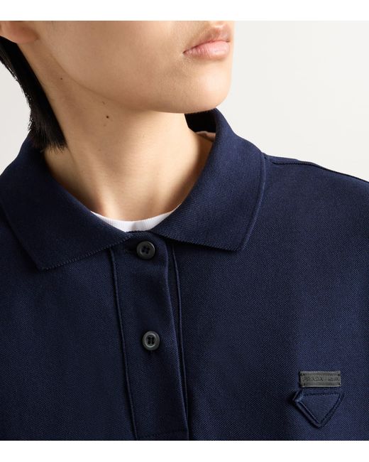 Prada Blue Cotton Piqué Polo Shirt