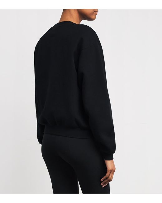 Skims Black Cotton-Blend Fleece Classic Sweatshirt