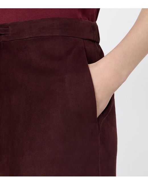 Max Mara Brown Suede Midi Skirt