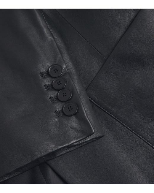 Joseph Black Leather Glenview Blazer