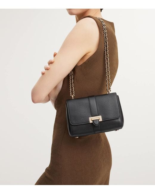 Aspinal Black Small Leather Lottie Cross-Body Bag