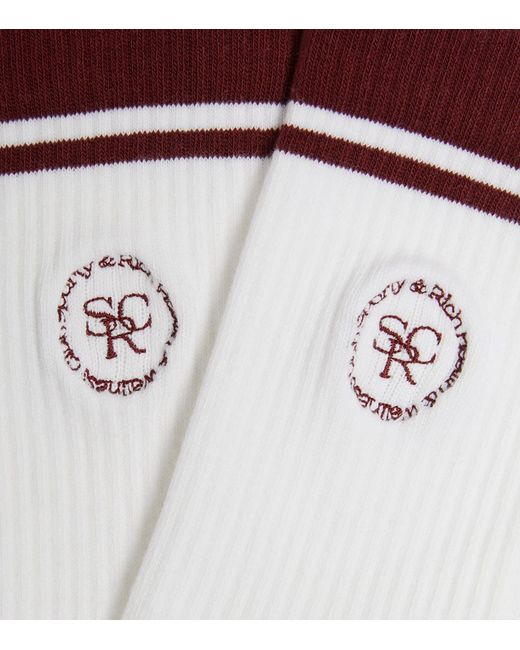 Sporty & Rich White Cotton Logo Socks