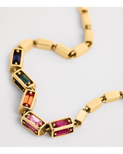 Suzanne Kalan Metallic And Sapphire Medium Block Chain Bracelet