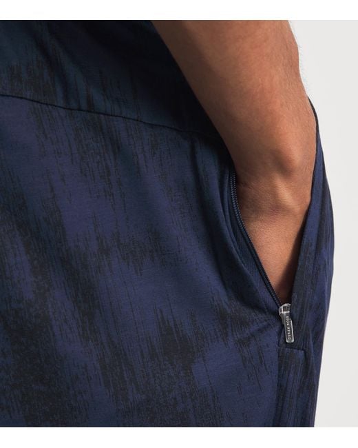 Derek Rose Blue Printed London Lounge Trousers for men