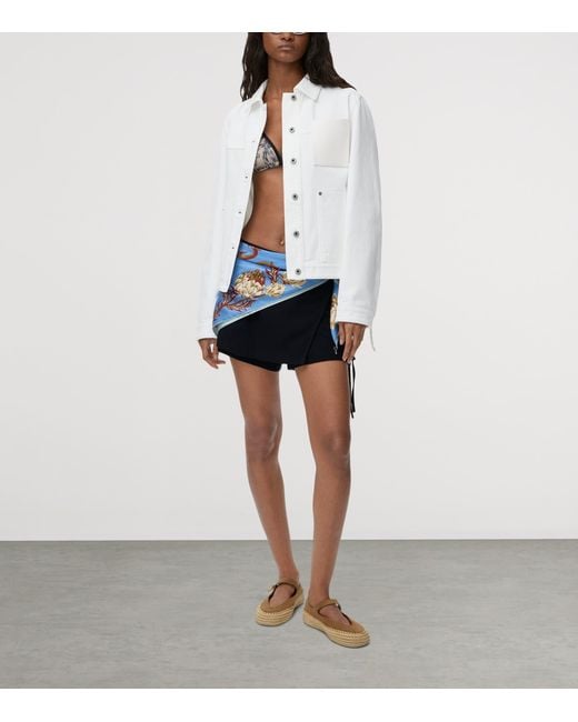 Loewe White X Paula's Ibiza Workwear Side-Tie Denim Jacket