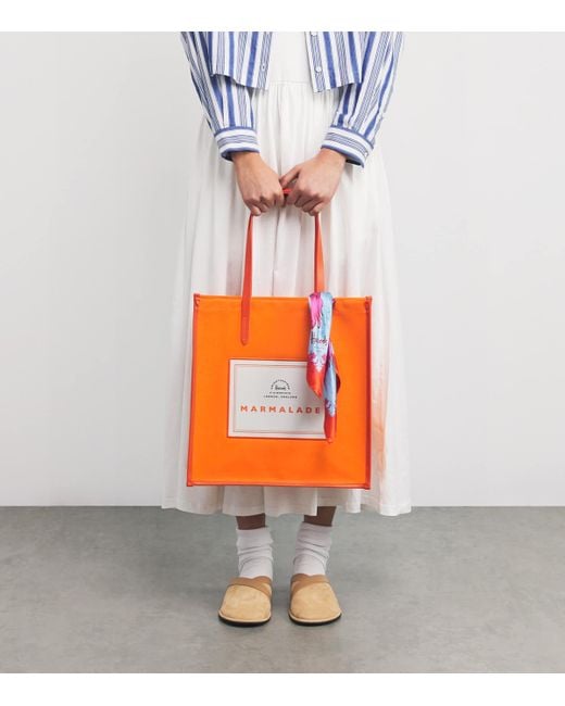 Harrods Orange Cotton Marmalade Condiments Shopper Bag