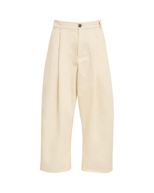 Studio Nicholson Natural Cotton Tailored Trousers for men