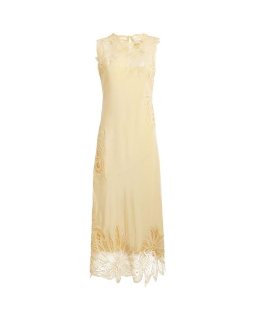 Ulla Johnson Metallic Silk Lace Appliqué Idra Maxi Dress