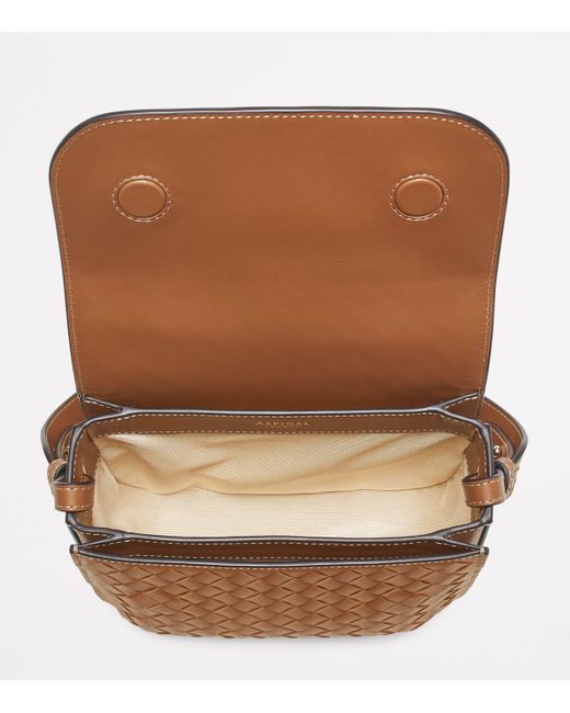 Aspinal Brown Woven Leather Ella Cross-Body Bag