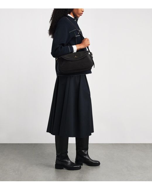 Sandro Black Suede Le Mambo Shoulder Bag