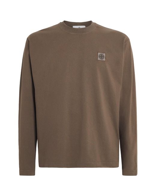 Stone Island Brown Ghost Piece Long-Sleeve T-Shirt for men