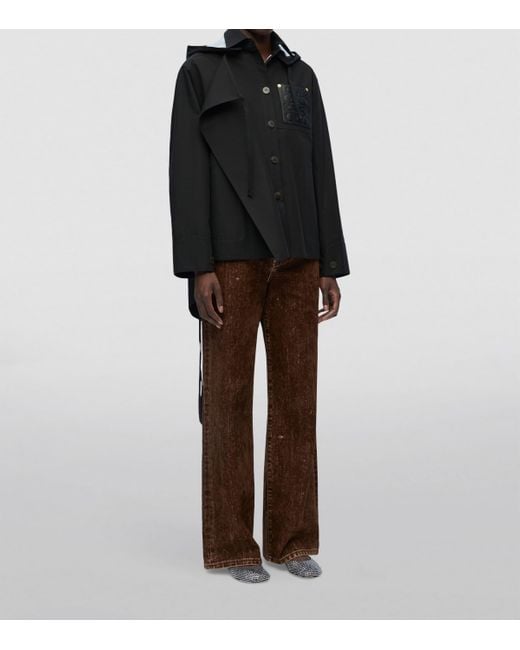Loewe Black Hooded Parka Jacket