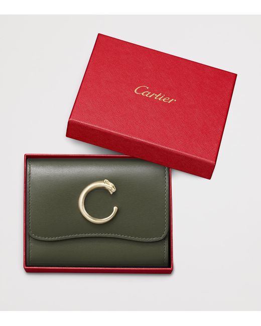 Cartier Green Mini Leather Panthère De Wallet