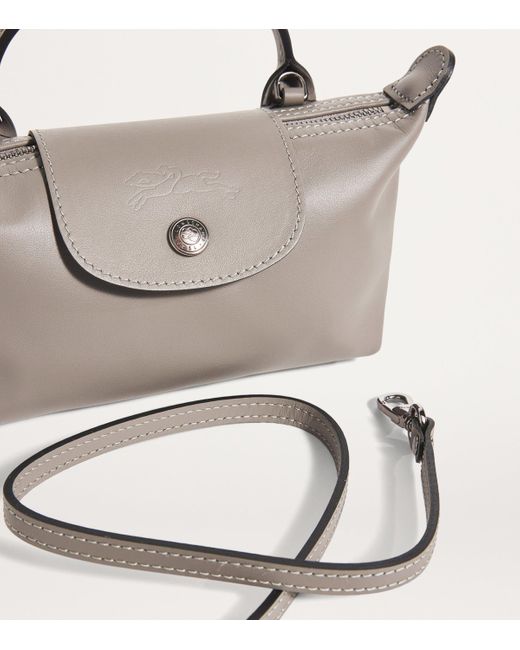 Longchamp Gray Extra-Small Leather Le Pliage Xtra Pouch