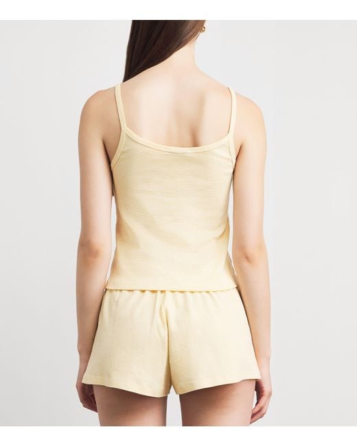 Sporty & Rich Natural Cotton Signature Stripe Tank Top