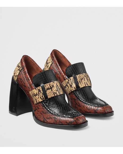 Jimmy Choo Brown Tylor 95 Leather Heeled Loafers