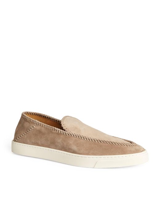 Giorgio Armani Natural Suede Loafers for men