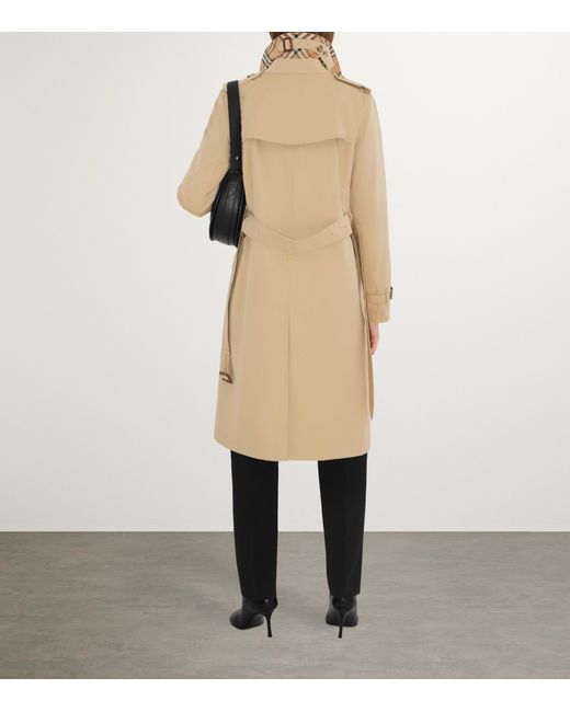 Burberry Natural Gabardine Kensington Long Trench Coat