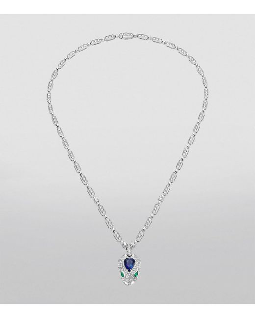 BVLGARI Blue Diamond, Emerald And Sapphire Serpenti Seduttori Necklace
