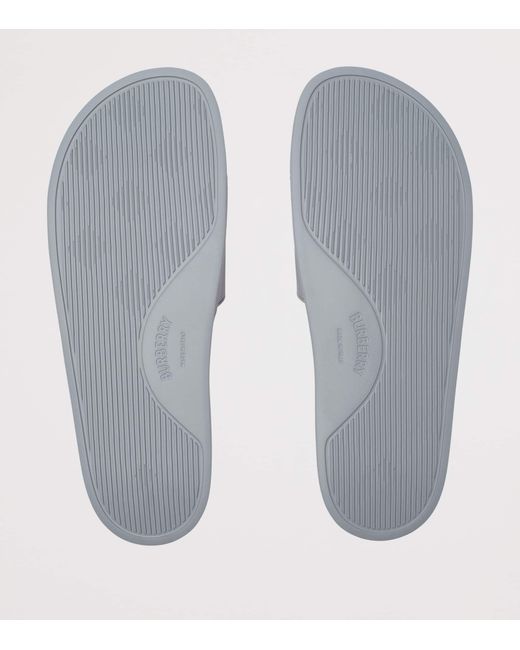 Burberry White Logo Slides for men