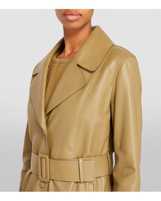 Yves Salomon Natural Leather Trench Coat