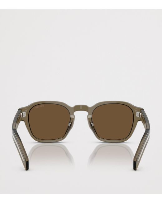 Prada Brown Acetate Phantos Sunglasses for men