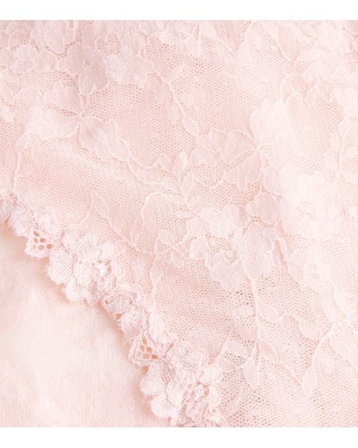 Skims Pink Stretch-Lace Briefs