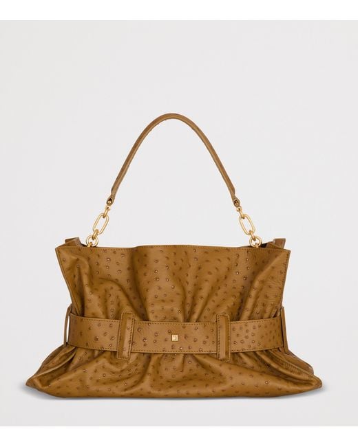 Balmain Brown Medium Leather Anthem Shoulder Bag