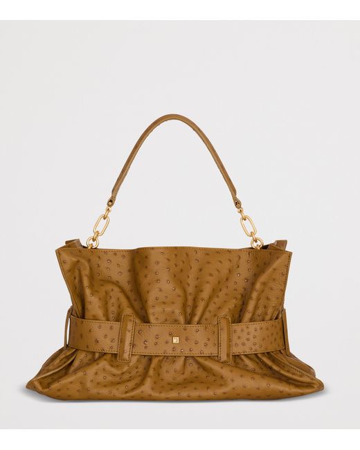 Balmain Brown Medium Leather Anthem Shoulder Bag
