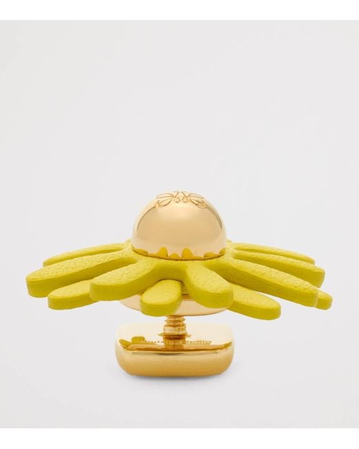Loewe Yellow X Paula's Ibiza Leather-Trim Flower Pin